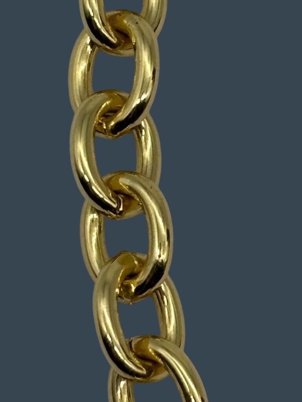 Chunky Links Chain Necklace Gold Tone Metal Toggle Bar Clasp Possibly Gold Plate - Picture 10 of 13